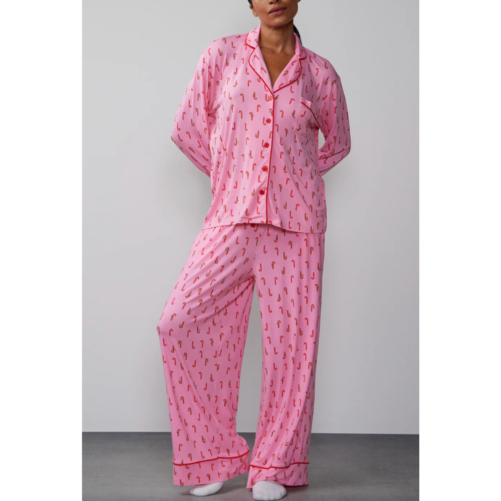 NEW YORK & CO NY&CO PINK CANDY CANE TOP PANTS PAJAMAS SET CHRISTMAS HOLIDAY 3X